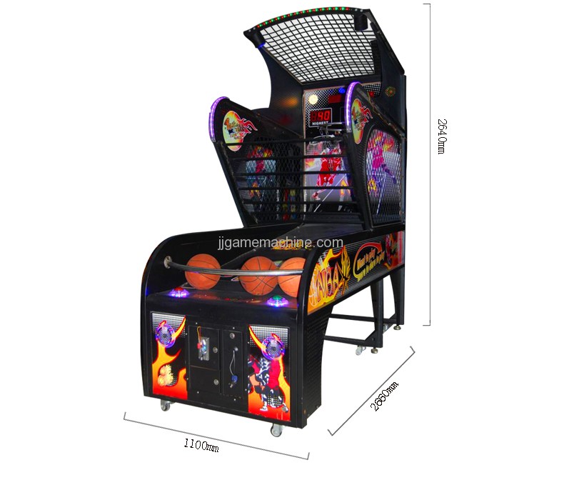 basketball game machine size