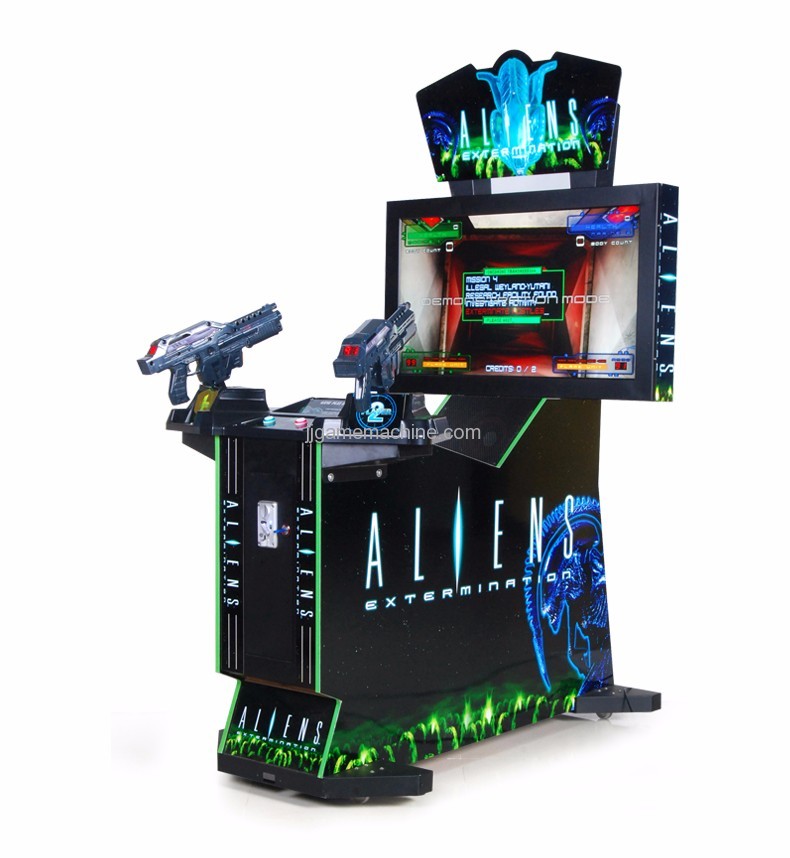 Adult alien  gun shooting arcade game machine