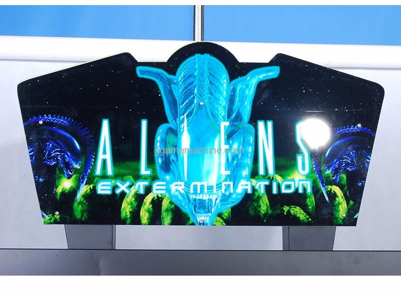 Adult alien  gun shooting arcade game machine logo