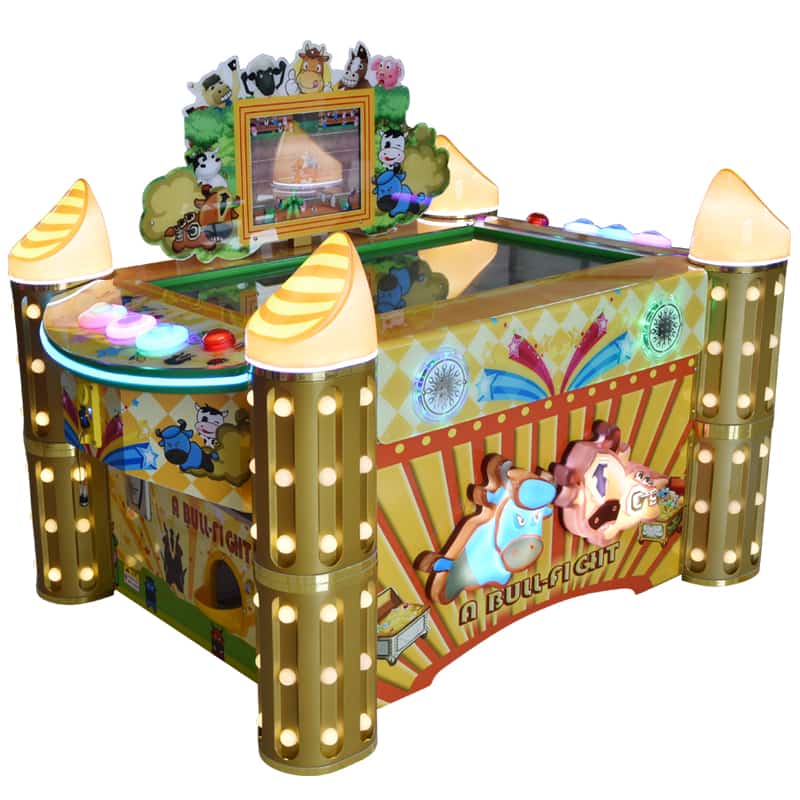 Bull-fighting redemption lottery ticket arcade table game machine