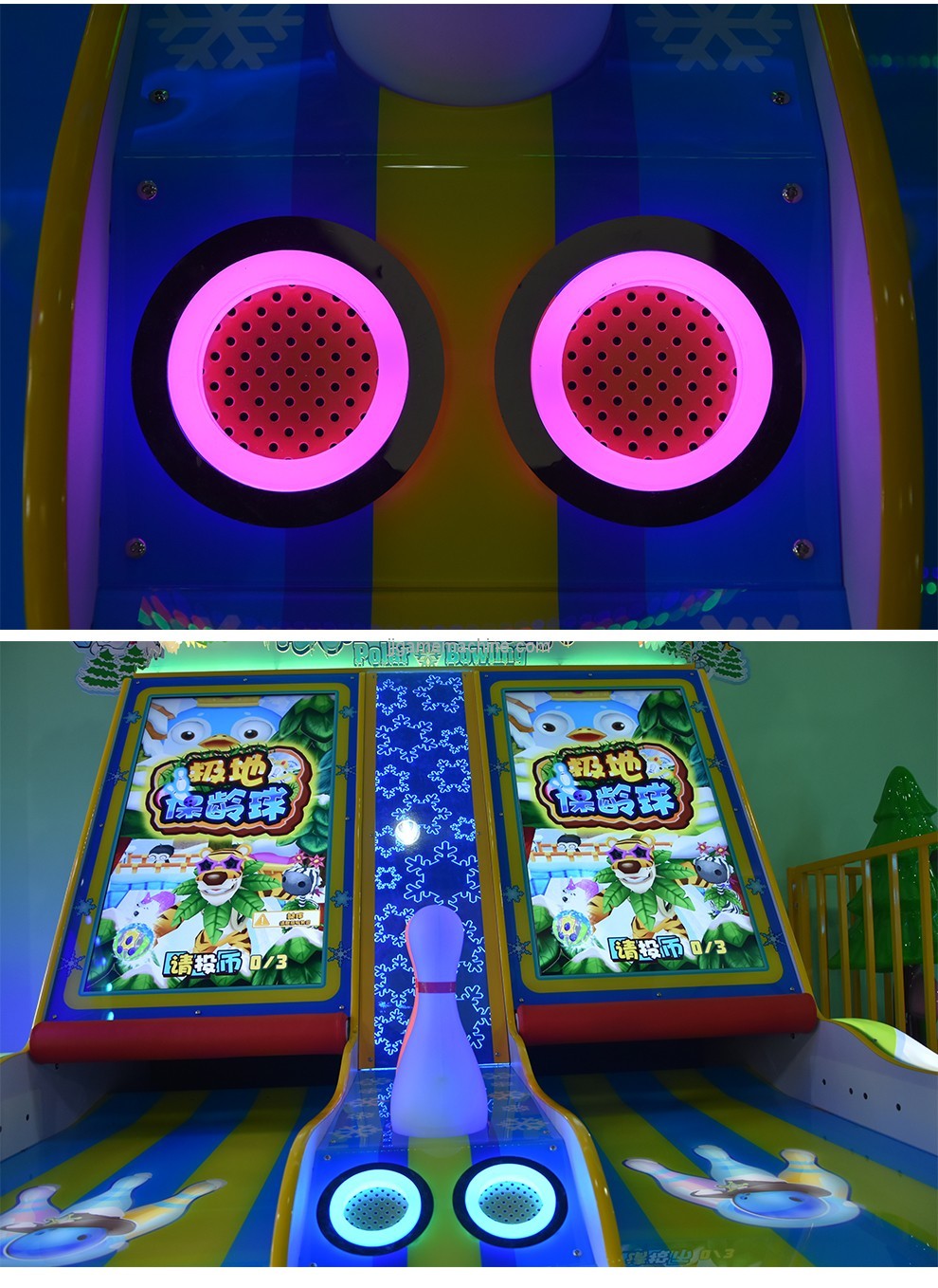 Coin operated bowling machine redemption game machine for sale