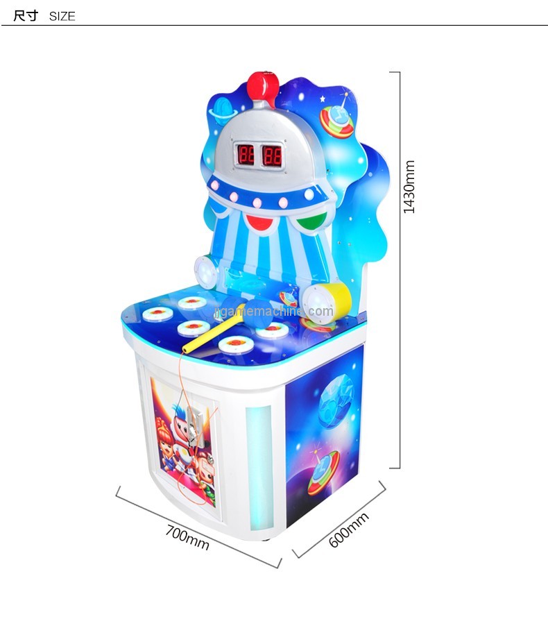 Newest Cute coin operated whac a mole hitting hammer game machine for kids