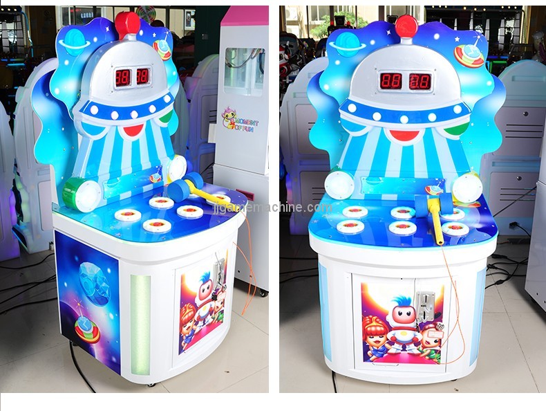 Newest Cute coin operated whac a mole hitting hammer game machine for kids