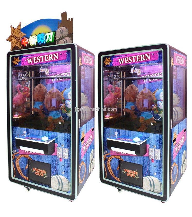 2018 new arrival CE approval coin operated arcade scissors cut rope toy vending machine