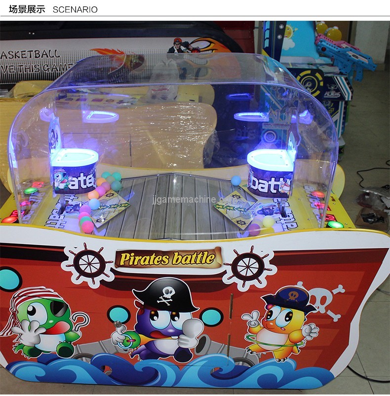 New arrival double players coin operated Pirates Battle redemption balls game machine for kids