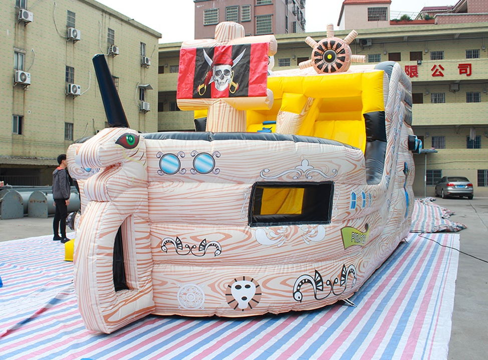 Pirate ship inflatable slide and bouncer combo