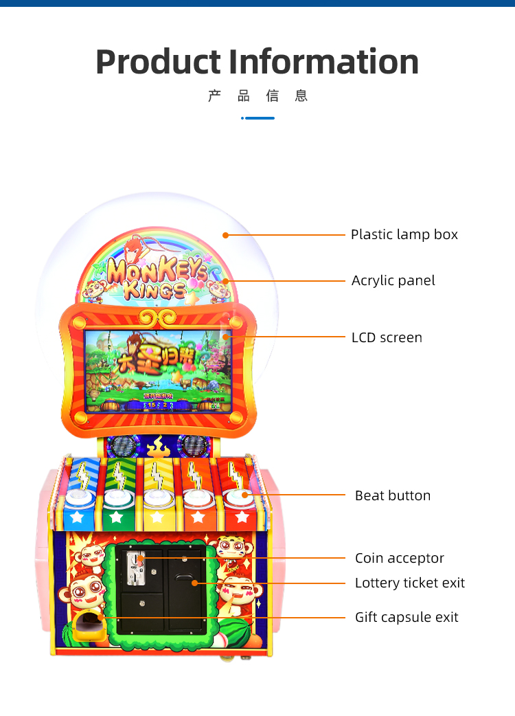 New Coin Operated Redemption Whacker Arcade Game Machine For Kids