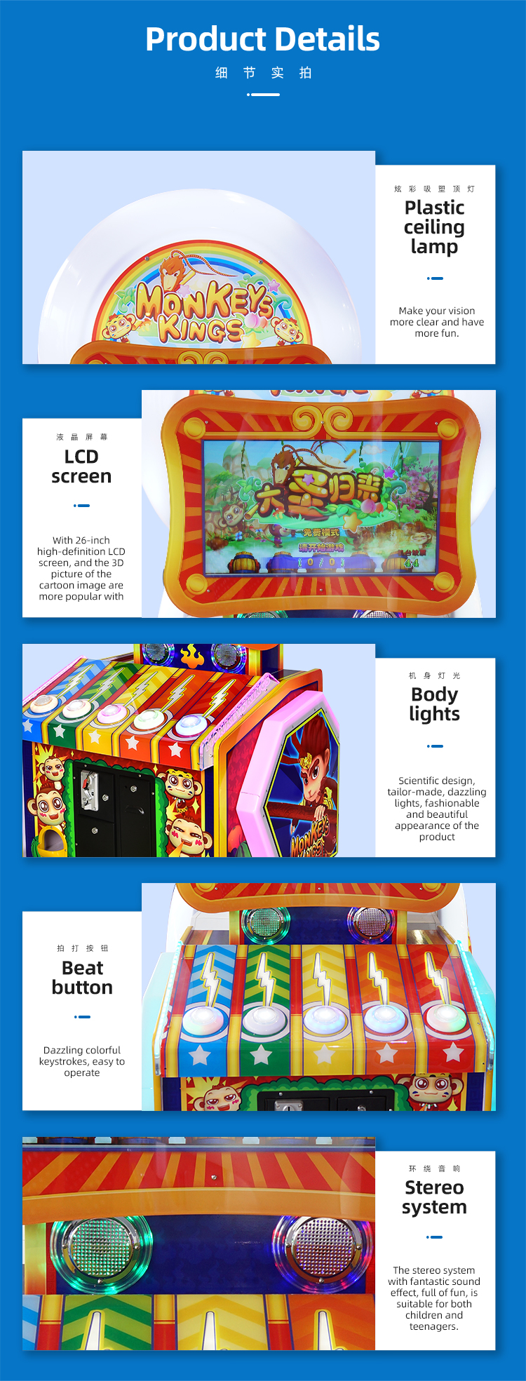 New Coin Operated Redemption Whacker Arcade Game Machine For Kids