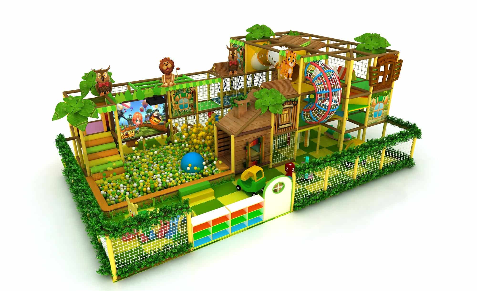 jungle style commercial children customized indoor soft playground