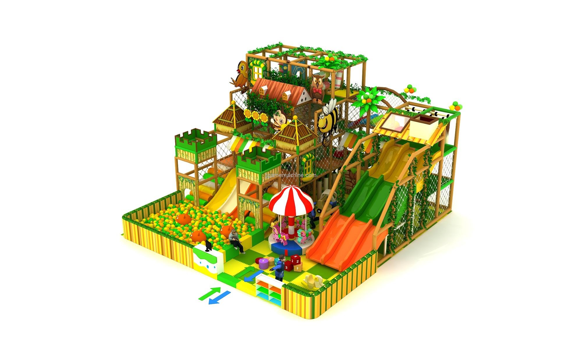 Shopping mall hot sale project jungle style commercial children csutomized indoor soft playground