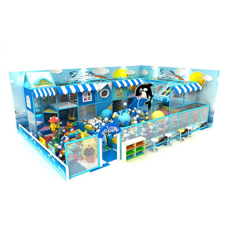 indoor playground slide trampoline