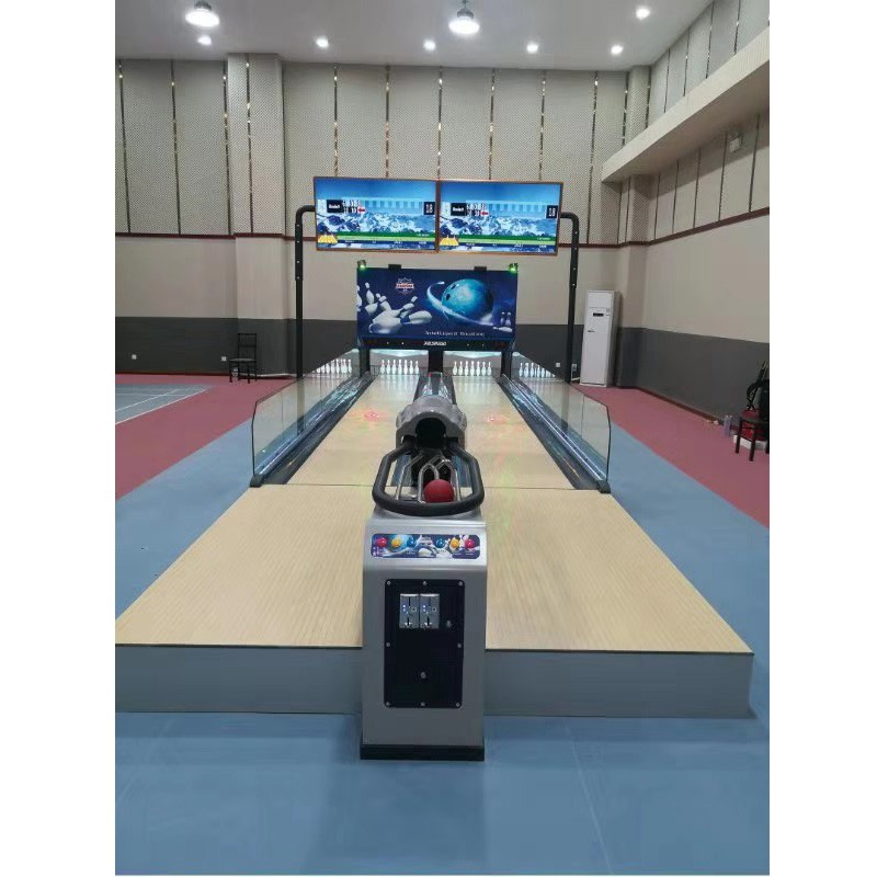 Double lanes many lanes available electric simulated bowling game indoor amusement equipment