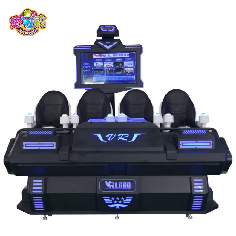 VR four person interactive cinema amusement equipment
