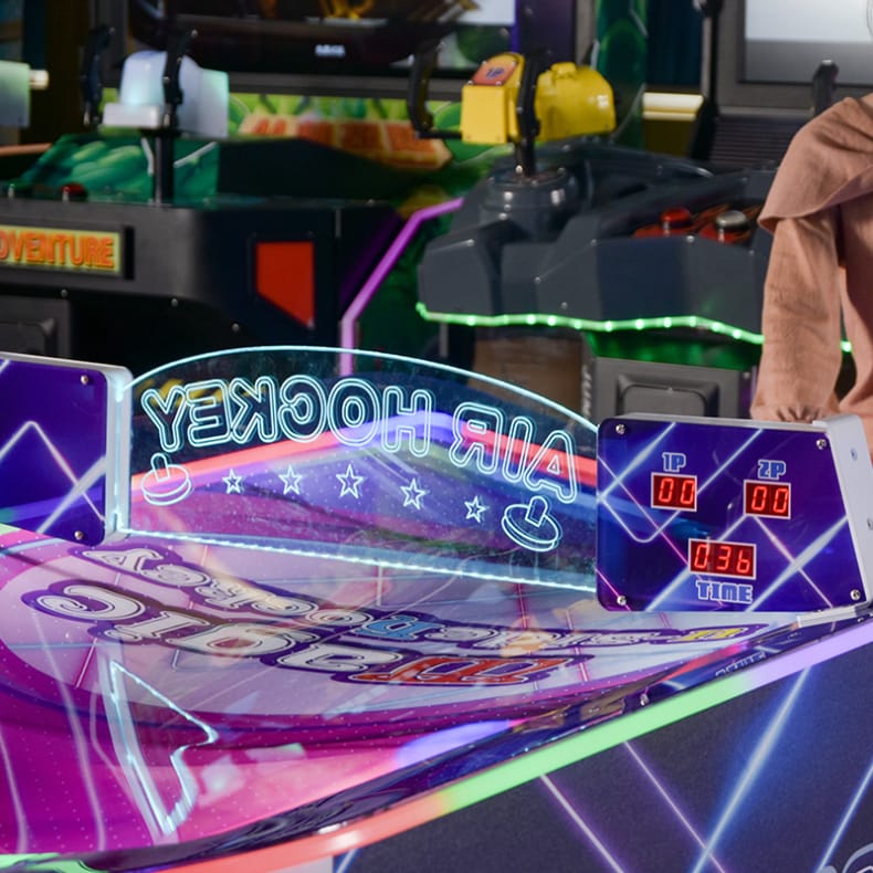 magic u-side hockey curved air hockey table game machine