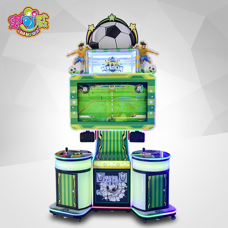 Two person interactive competitive football redemption game machine