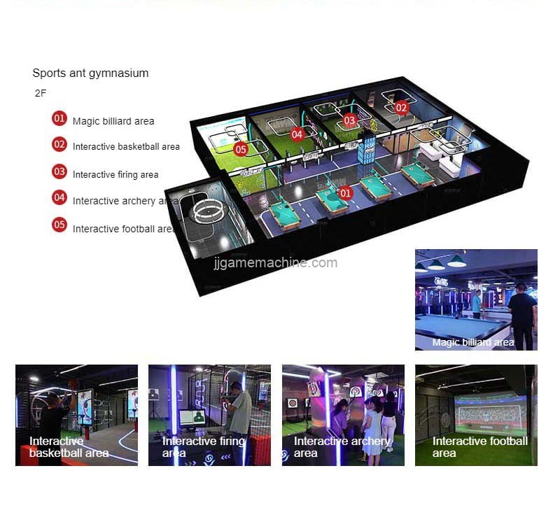 Indoor Interactive Sports Amusement Park Large 3D Digital Gymnasium Project